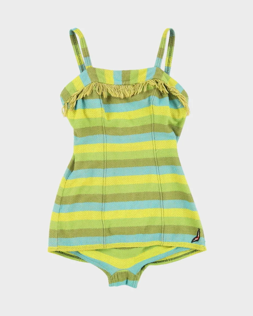 1940s Jantzen Striped Knitted Swimsuit - XXS