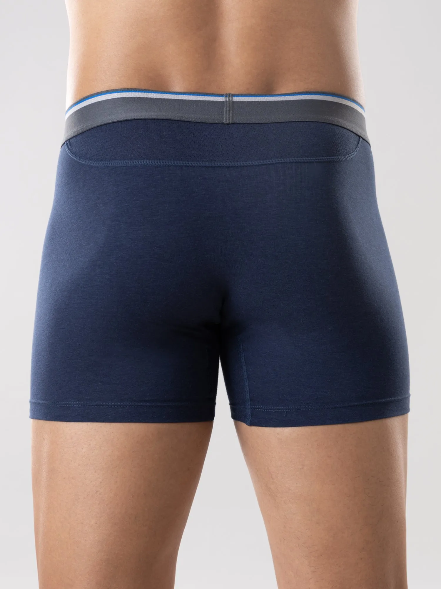 Anti Odor Cotton Tencel Cooling Boxer Brief - Dress Blues