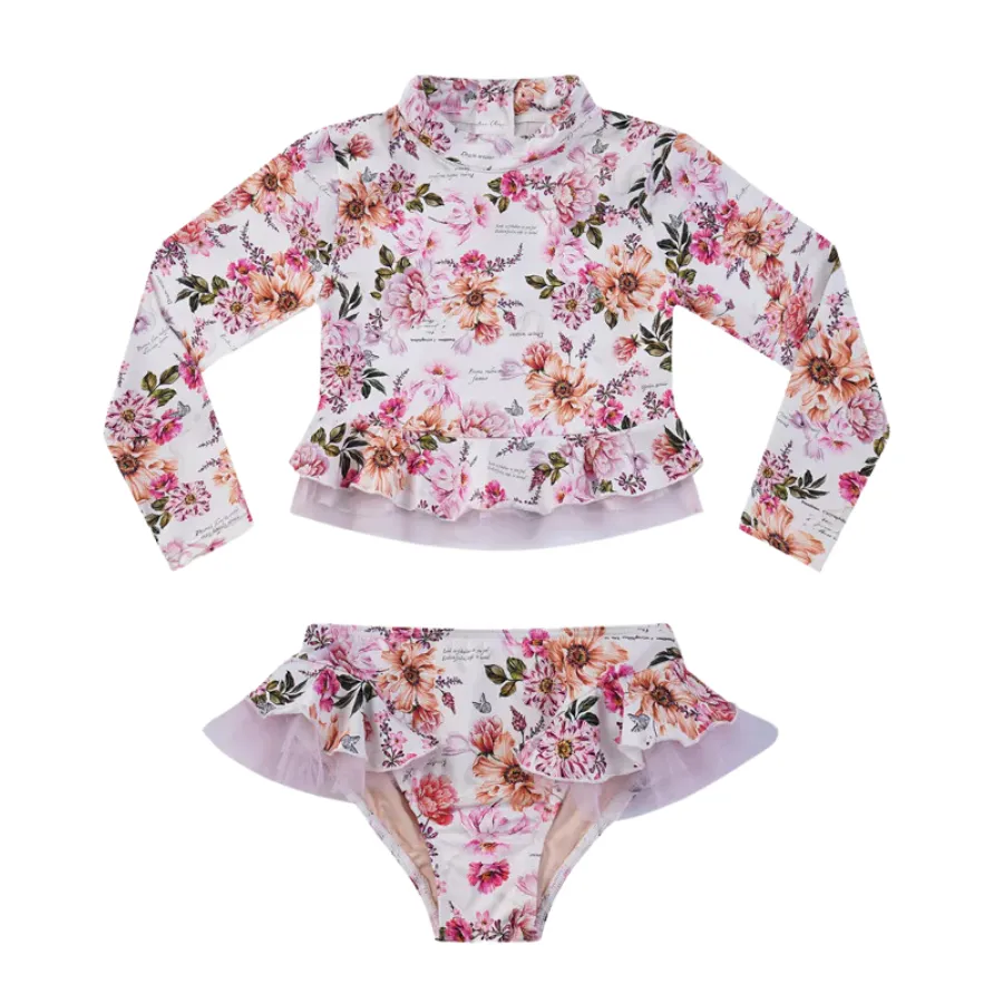 Aqua Blu Junior Long Sleeve Rash Vest Set AG24040CH - Chase
