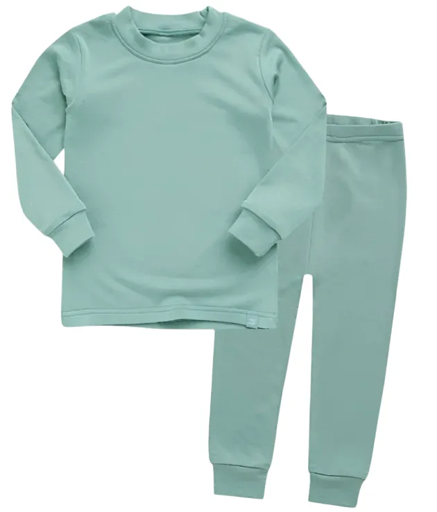 Basic Kids Modal Pajamas in Mint (3T and 6/7)