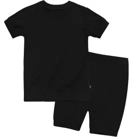 Basic Kids Modal Short-Sleeve Pajamas in Black