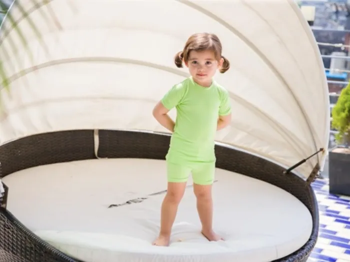 Basic Kids Short-Sleeve Pajamas in Neon
