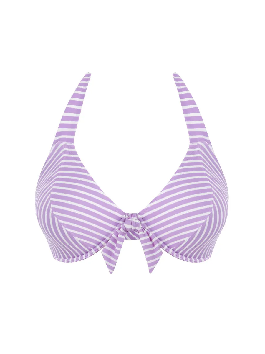 Beach Hut Bandless Halter Bikini Top - Cassis
