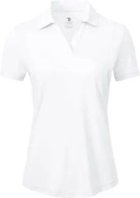 BGOWATU Women's Short Sleeve Golf Tennis Polo Shirts V Neck Collared Workout Tops UV Protection Dry Fit