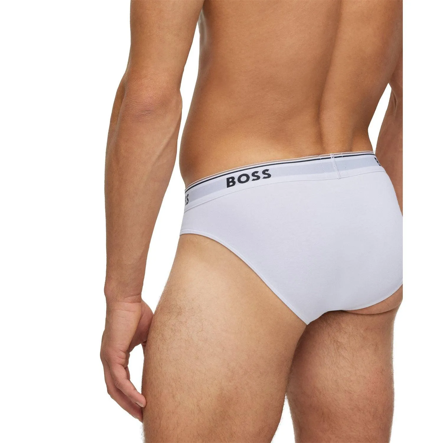 BOSS 3 Pack Power Cotton Stretch Briefs - White