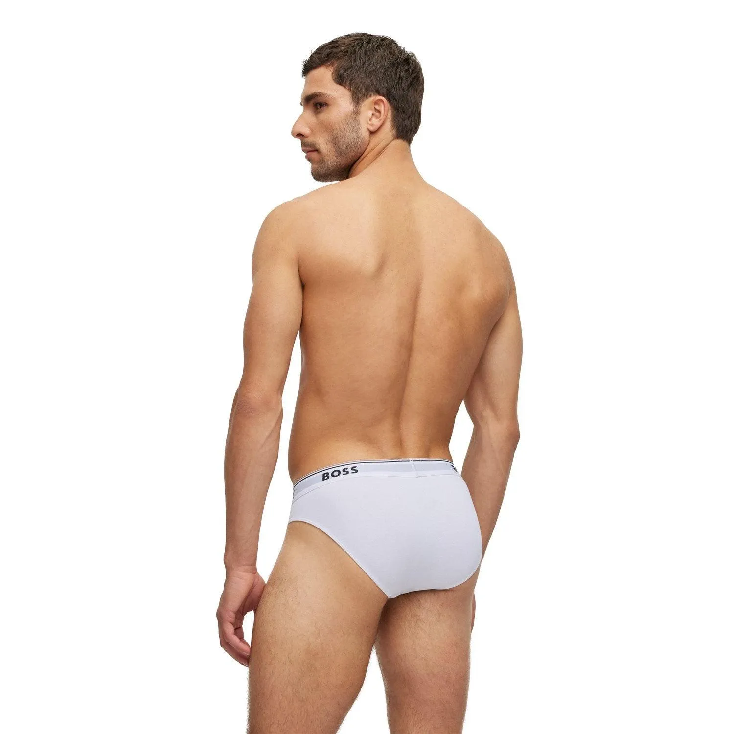 BOSS 3 Pack Power Cotton Stretch Briefs - White