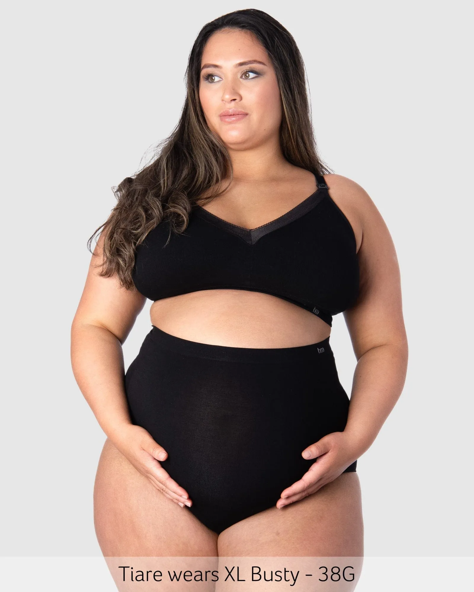Caress Bamboo Nursing Bra - Black Busty