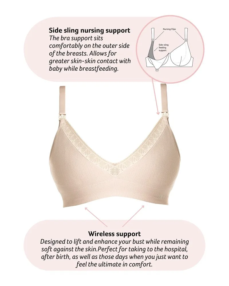 Caress Bamboo Nursing Bra - Oat