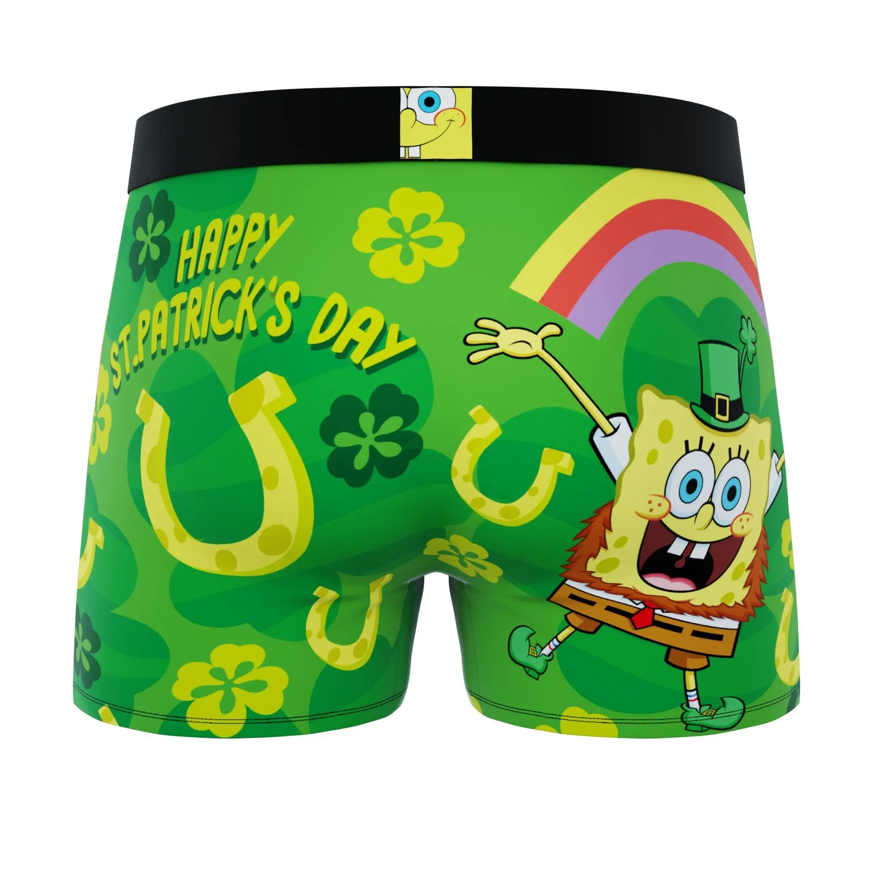 CRAZYBOXER Men's Spongebob Squarepants St Patrick Soft Boxer Briefs (Creative Packaging)