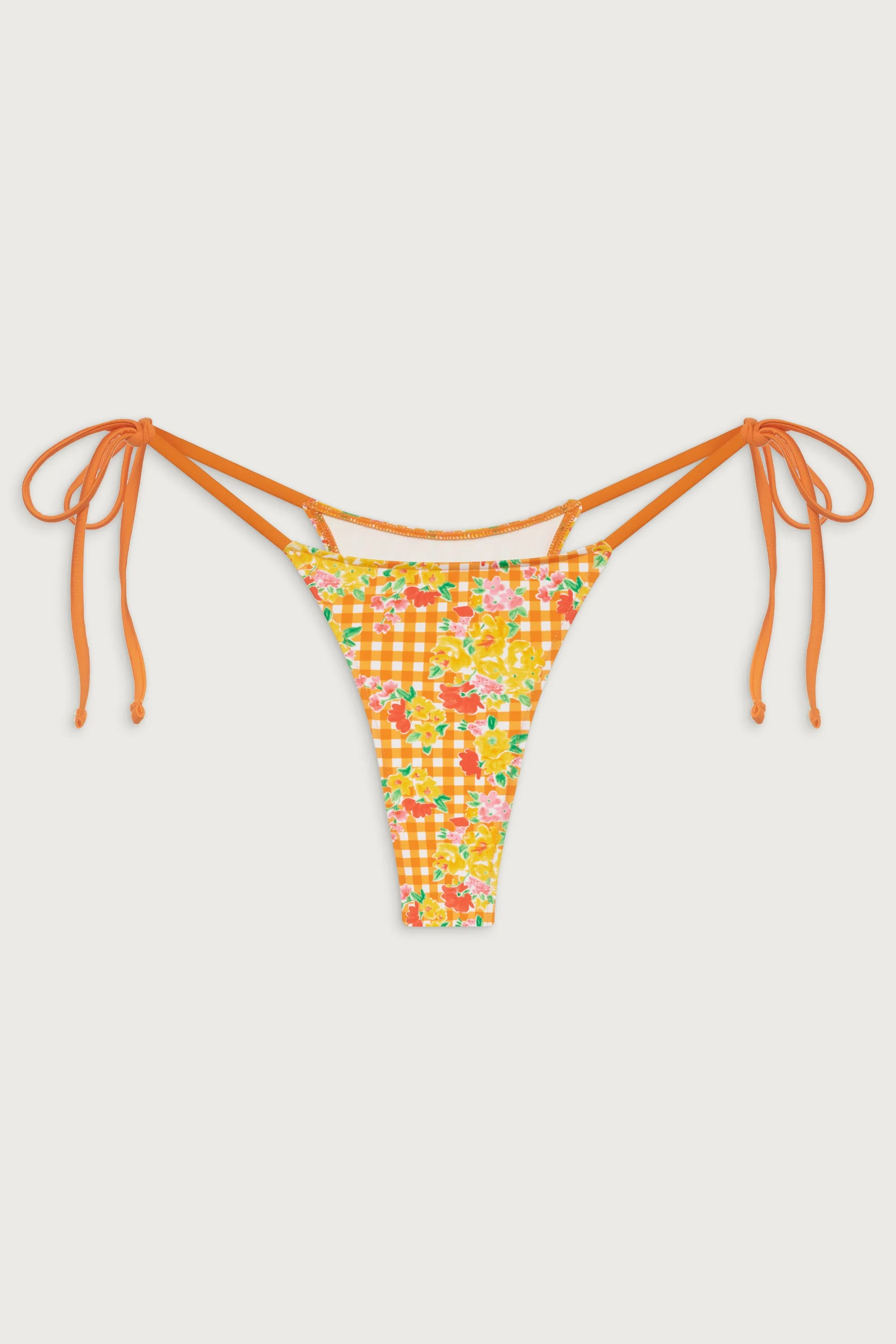 Divine Floral Skimpy Bikini Bottom - Marigold Gingham