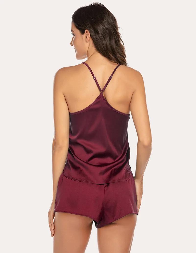 Ekouaer Silk Cami Shorts Set (US Only)