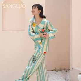 Girl's Wonderful World Silk Pajamas Set