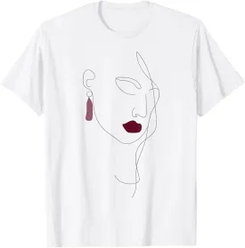 Hand Drawn One Line Art Face T-Shirt