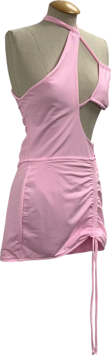Kasela Pink Cut Out Swimsuit And Ruched Mini Skirt UK L
