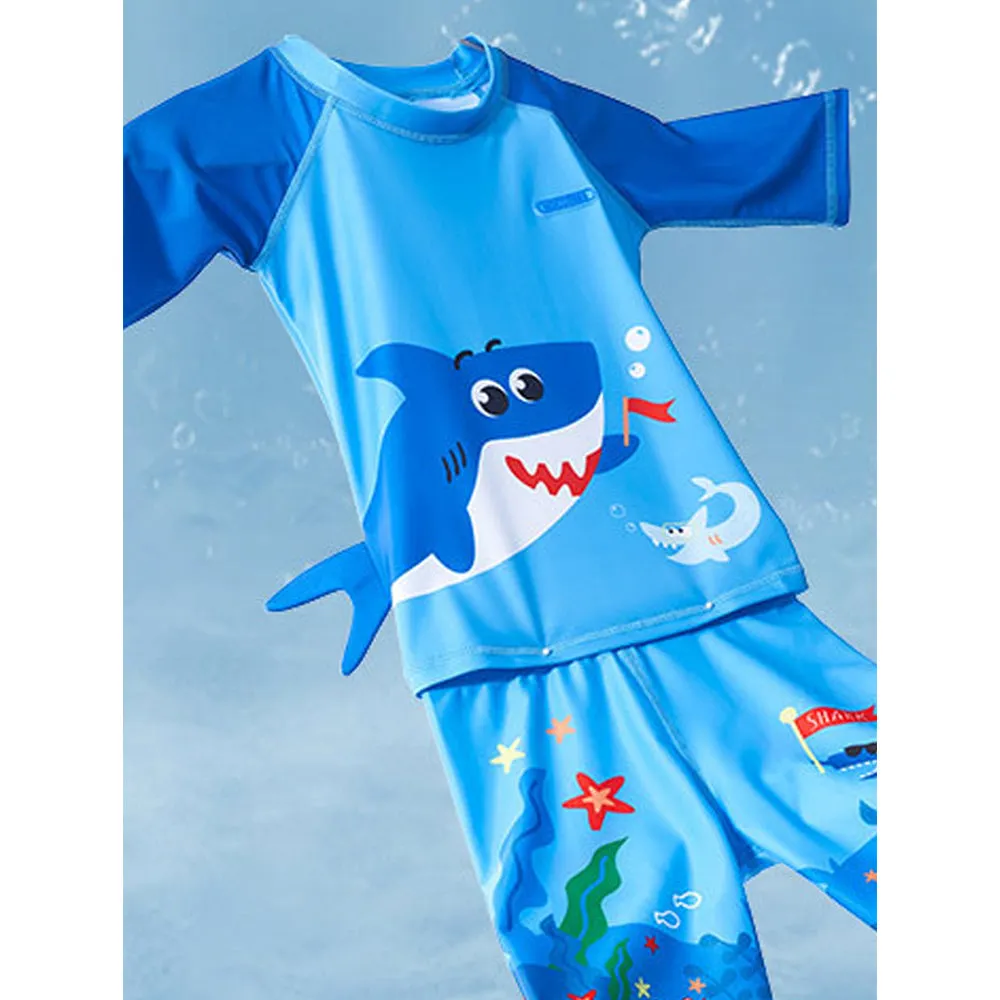 Little Surprise Box 3d Tail Blue Shark Swimwear for Toddlers & Kids with UPF 50 