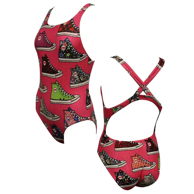 Maru - High Top Sparkle Tek Back Girls Swimsuit - Pink
