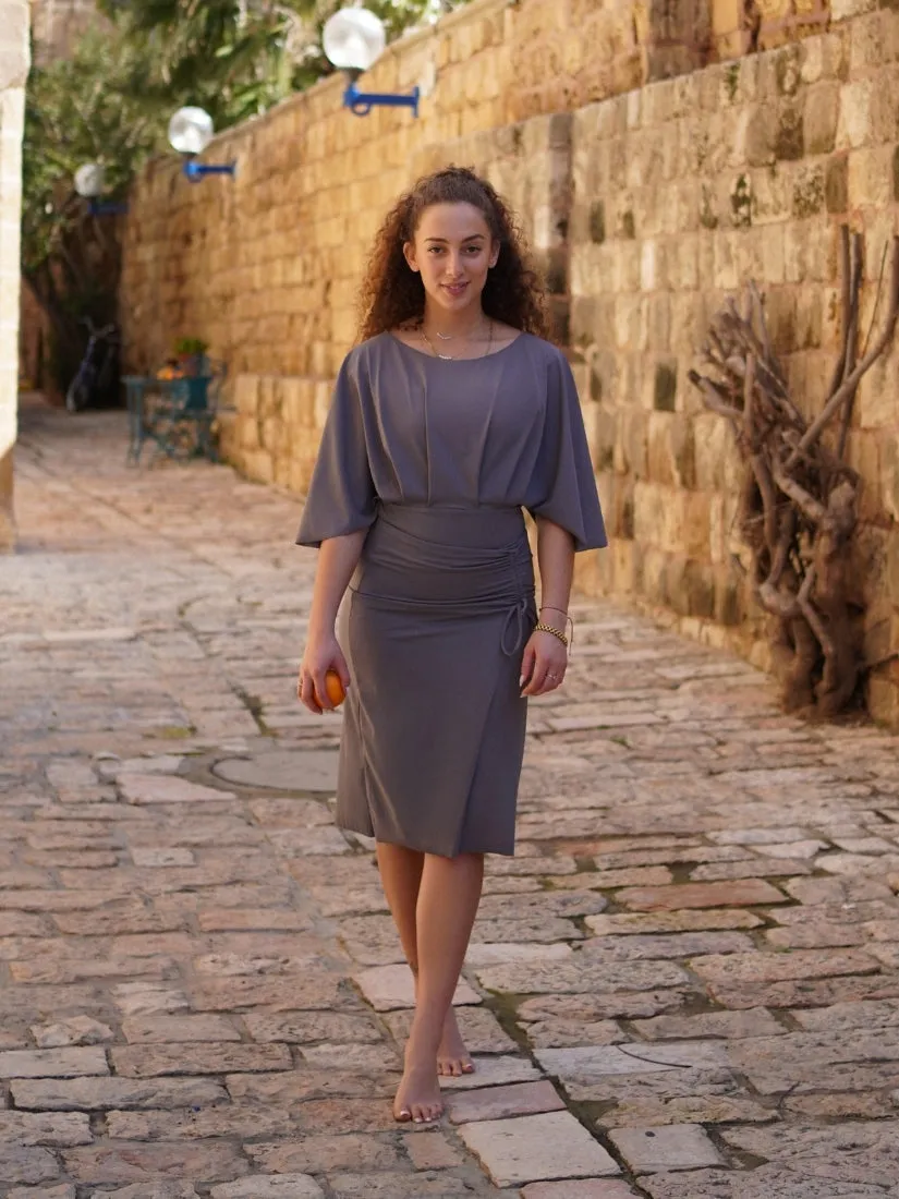 Maya Swim Set with Ira Skirt in Stone grey