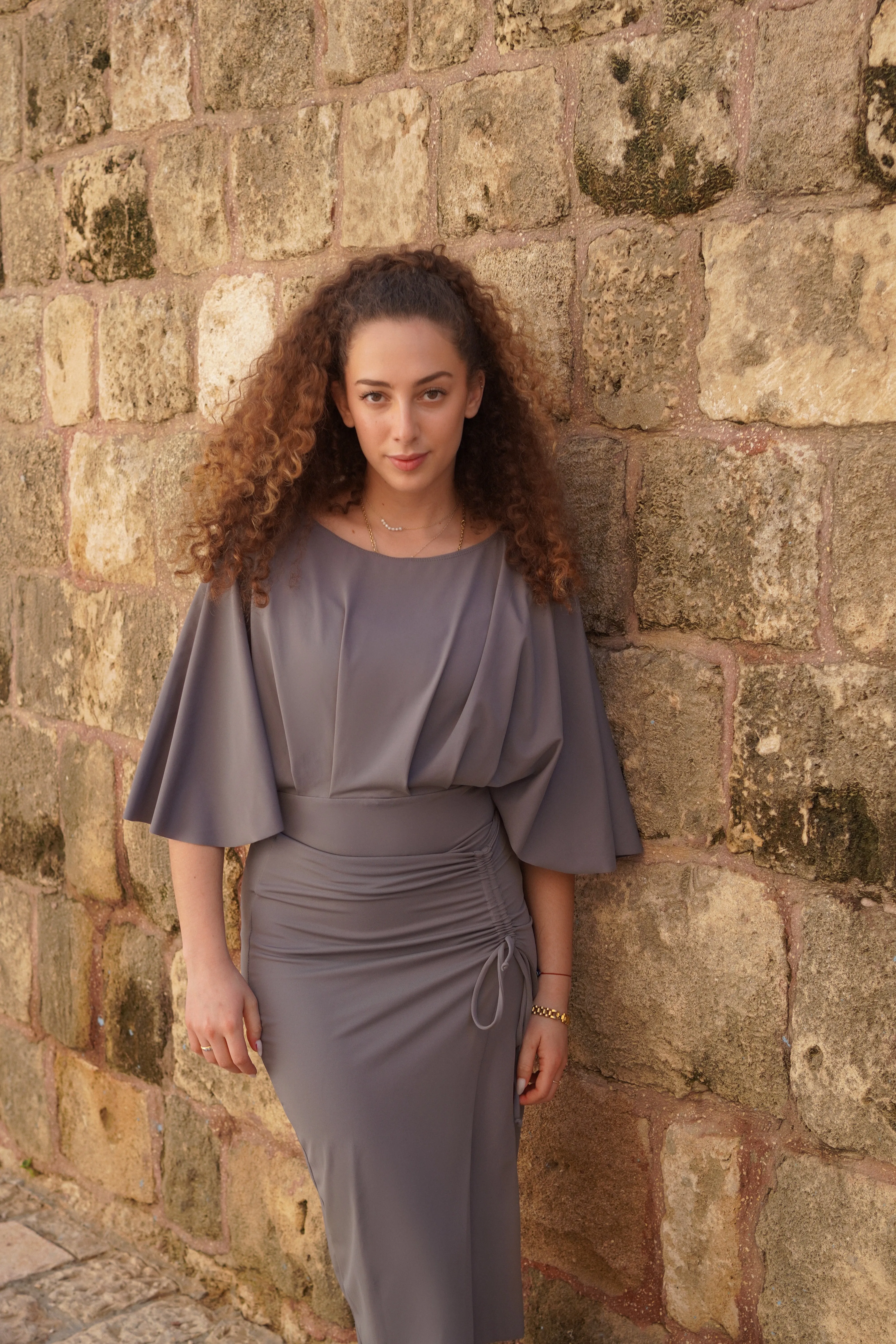 Maya Swim Set with Ira Skirt in Stone grey