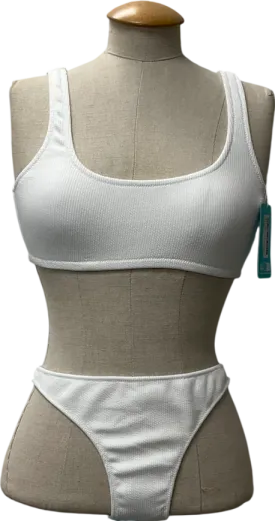 Melissa Odabash White Square Bikini Too And Bikini Bottoms UK 10