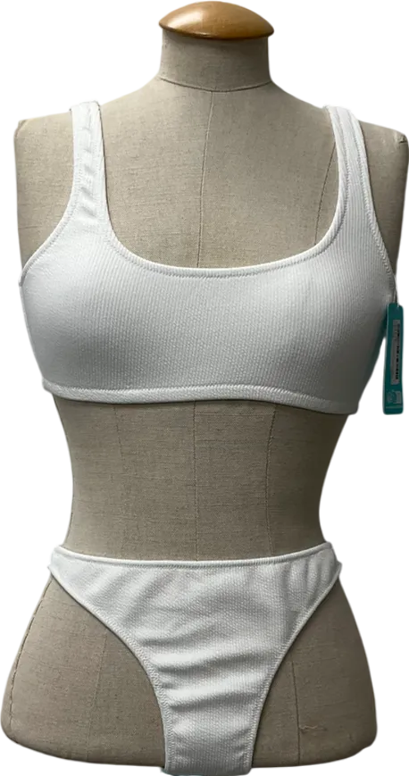 Melissa Odabash White Square Bikini Too And Bikini Bottoms UK 10