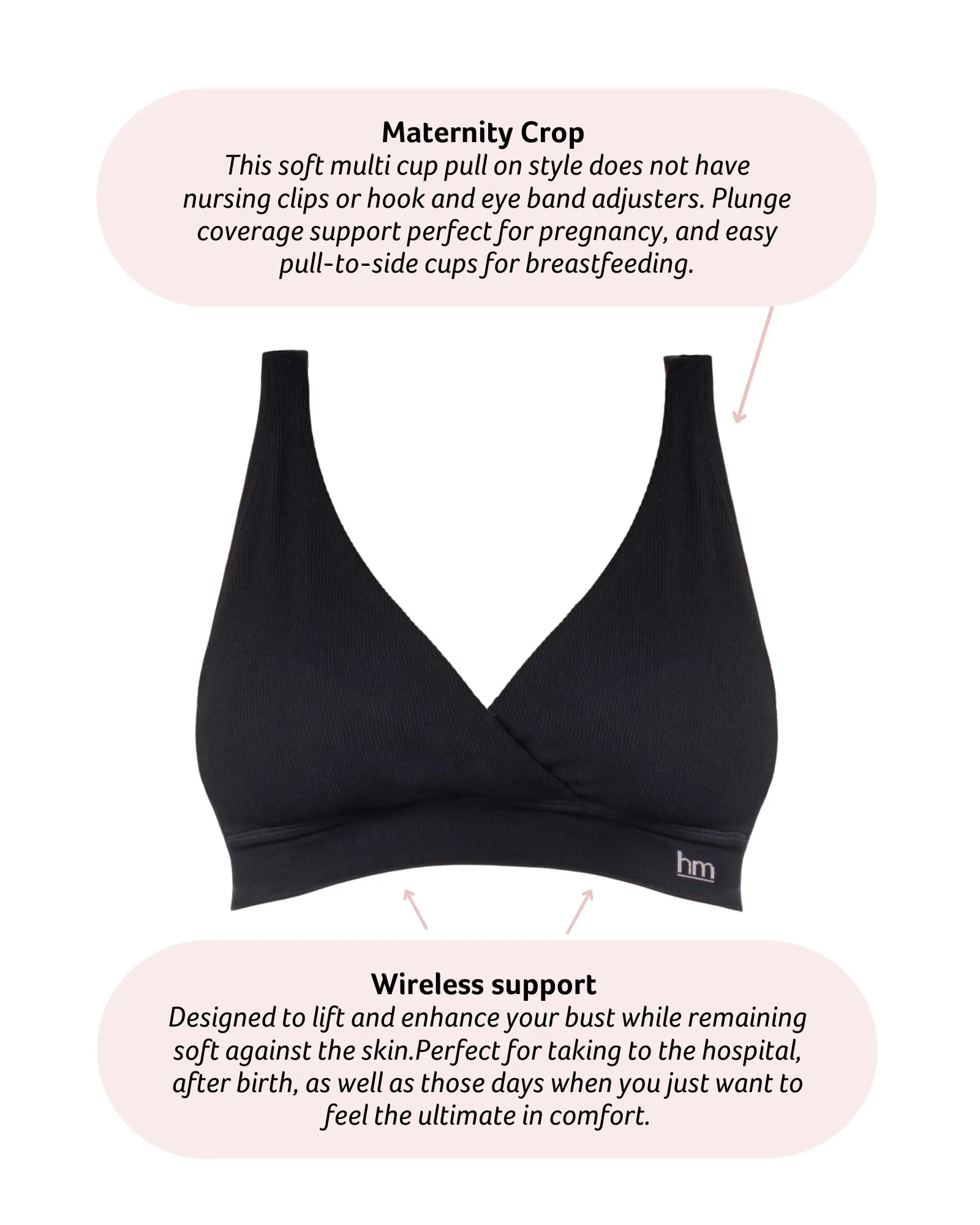 MY COMFORT BLACK MULTIFIT NURSING BRA - WIREFREE