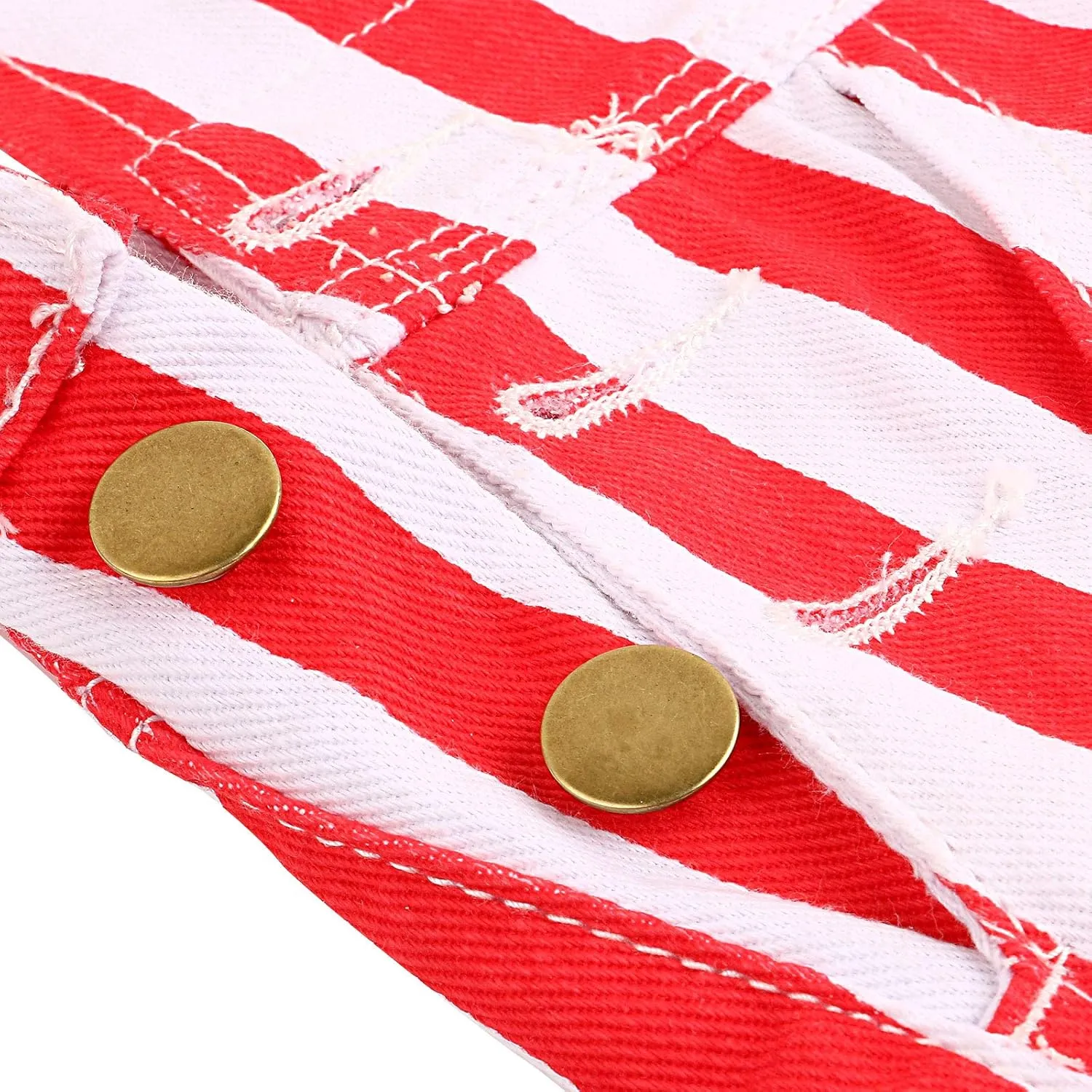 NUFIWI Women Denim Overall Dress Adjustable Straps American Flag Pinafore Dress Independence Day Outfits with Pocket