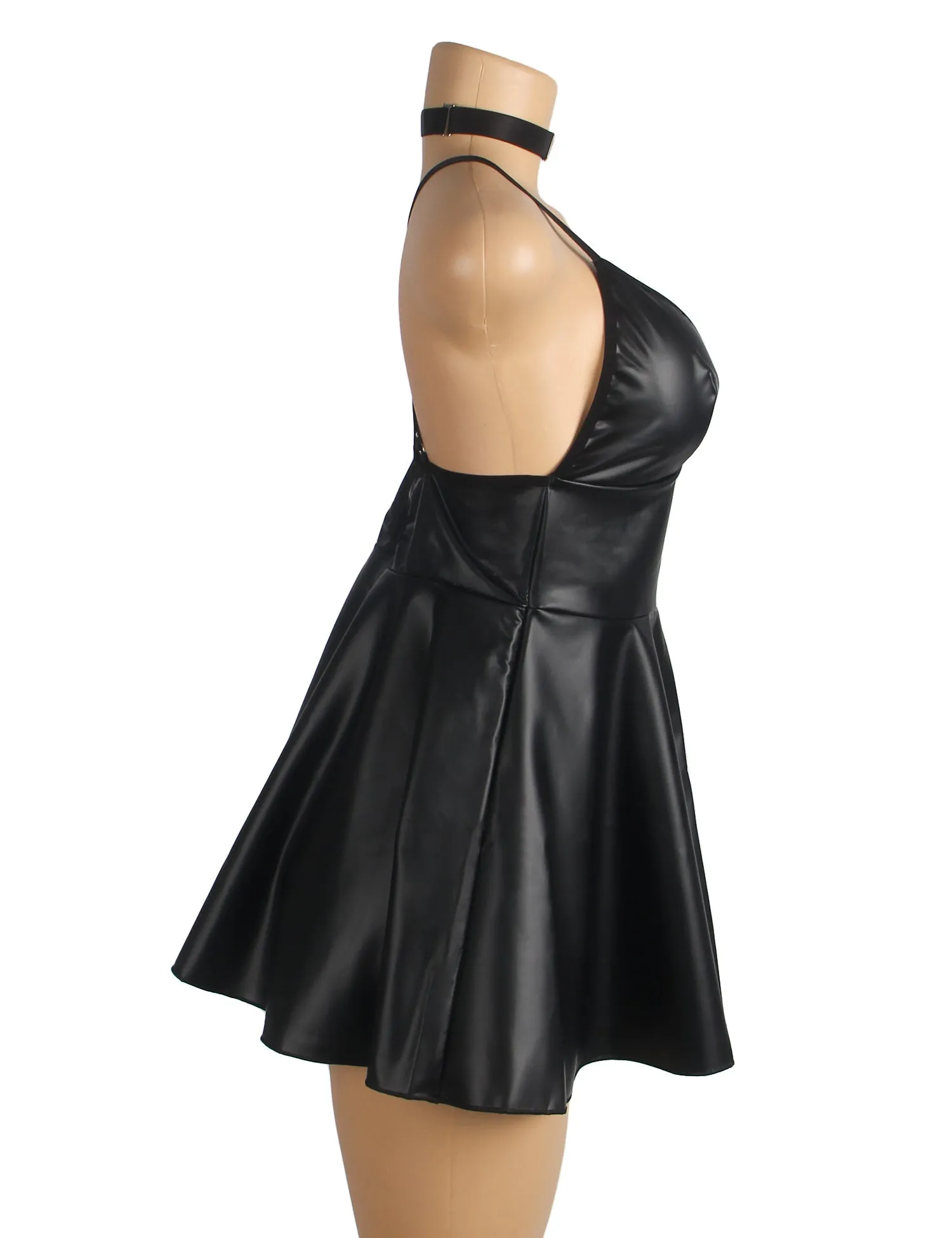 PU leather Suspender Sexy Nightdress 4 colours