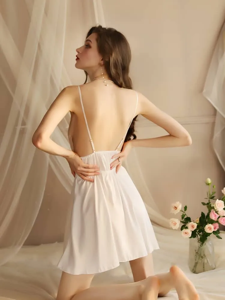 Satin lace nightgown suspender nightdress