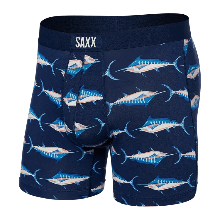 SAXX Vibe Super Soft Marlin Matrix Boxer Briefs - Midnight