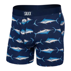 SAXX Vibe Super Soft Marlin Matrix Boxer Briefs - Midnight