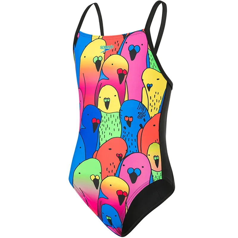 Speedo - Parrot Placement Digital Crossback Girls Swimsuit
