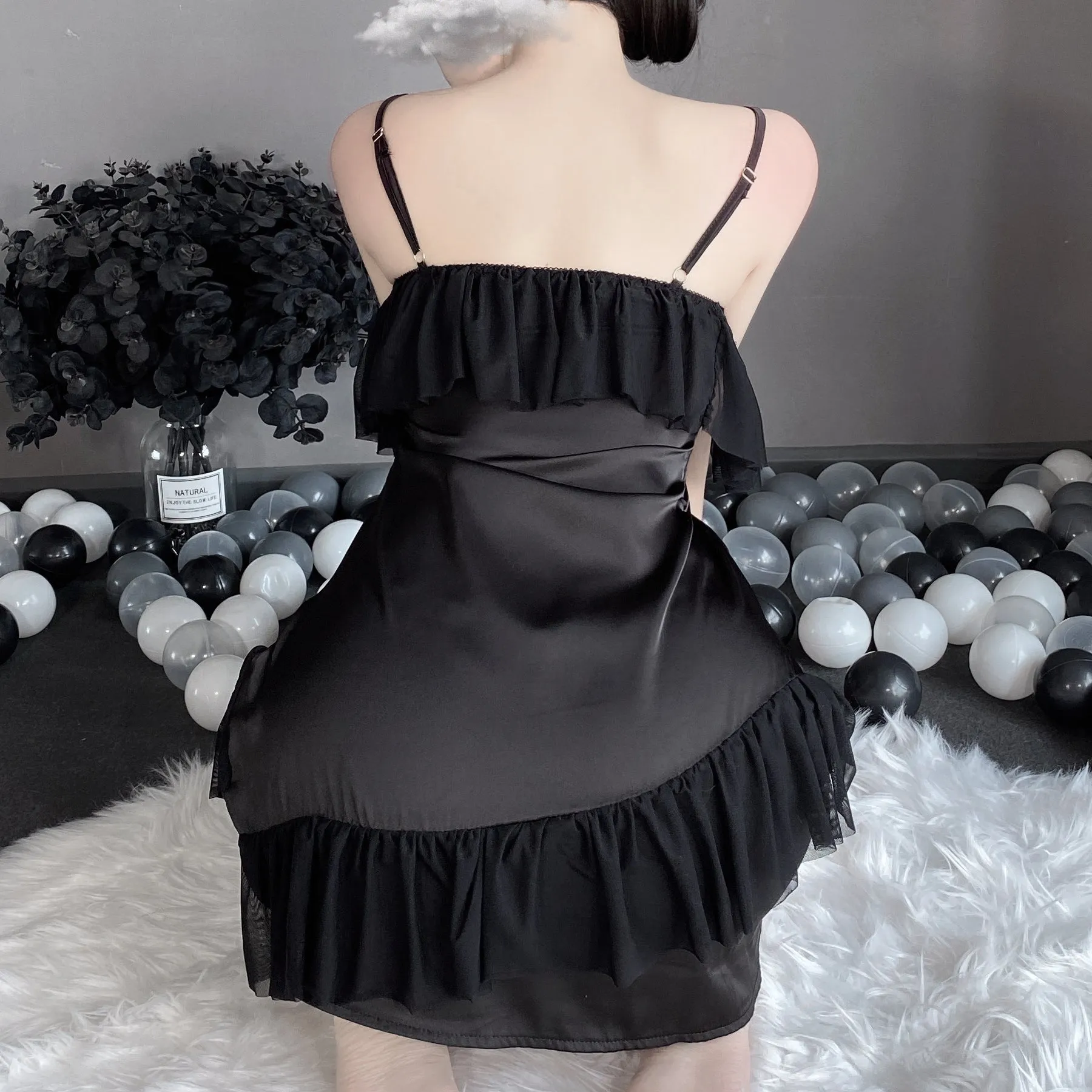 T-2549 Temptation thin suspender nightdress, dressing gown, bathrobe women's loungewear set