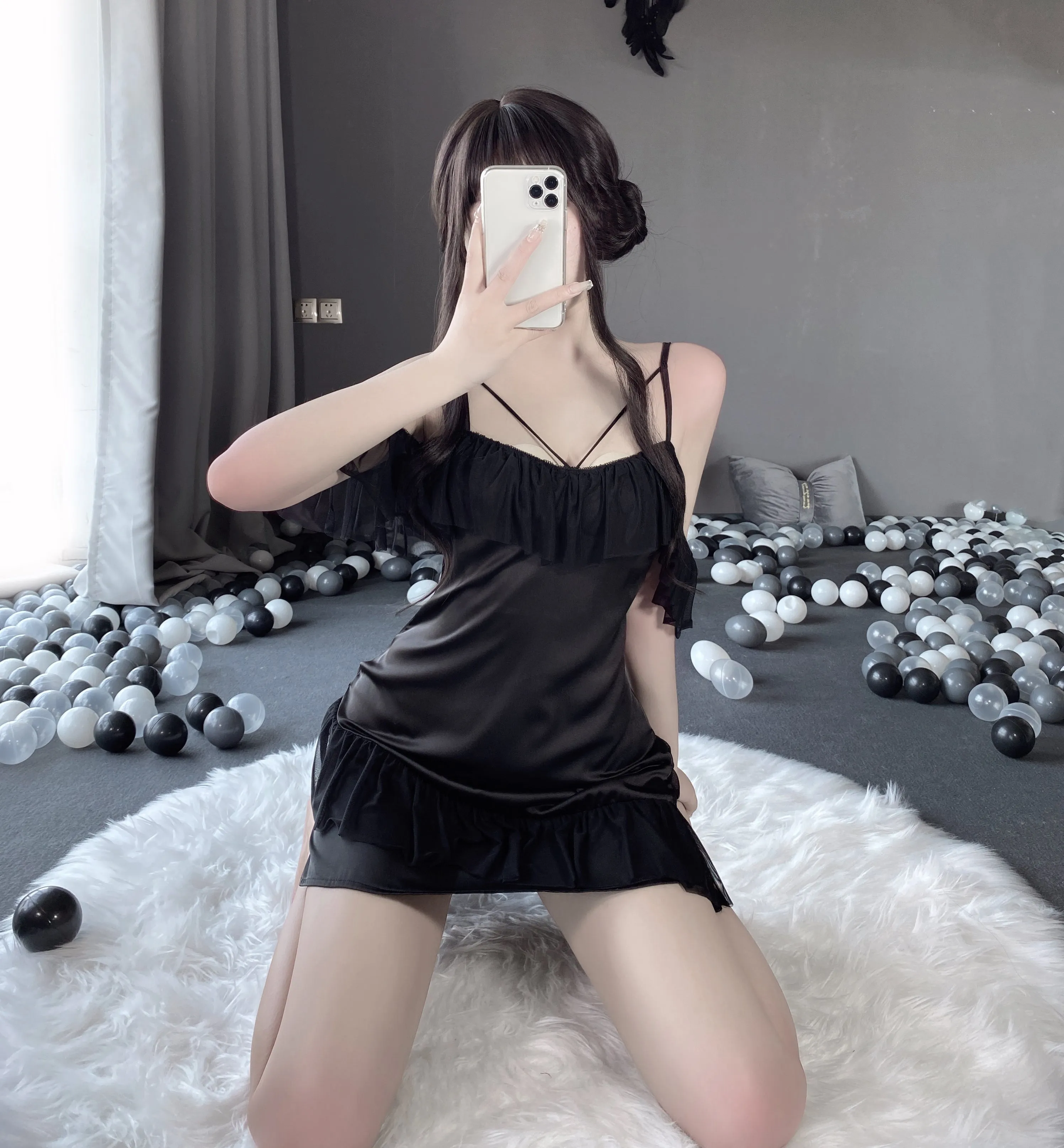 T-2549 Temptation thin suspender nightdress, dressing gown, bathrobe women's loungewear set