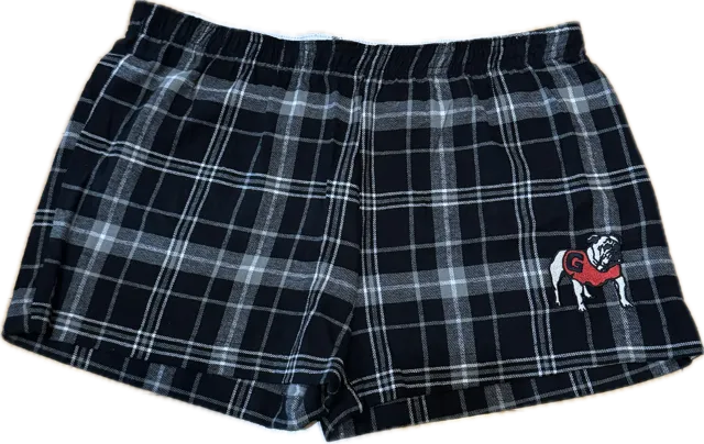 UGA Ladies Flannel Pajama Shorts FINAL SALE