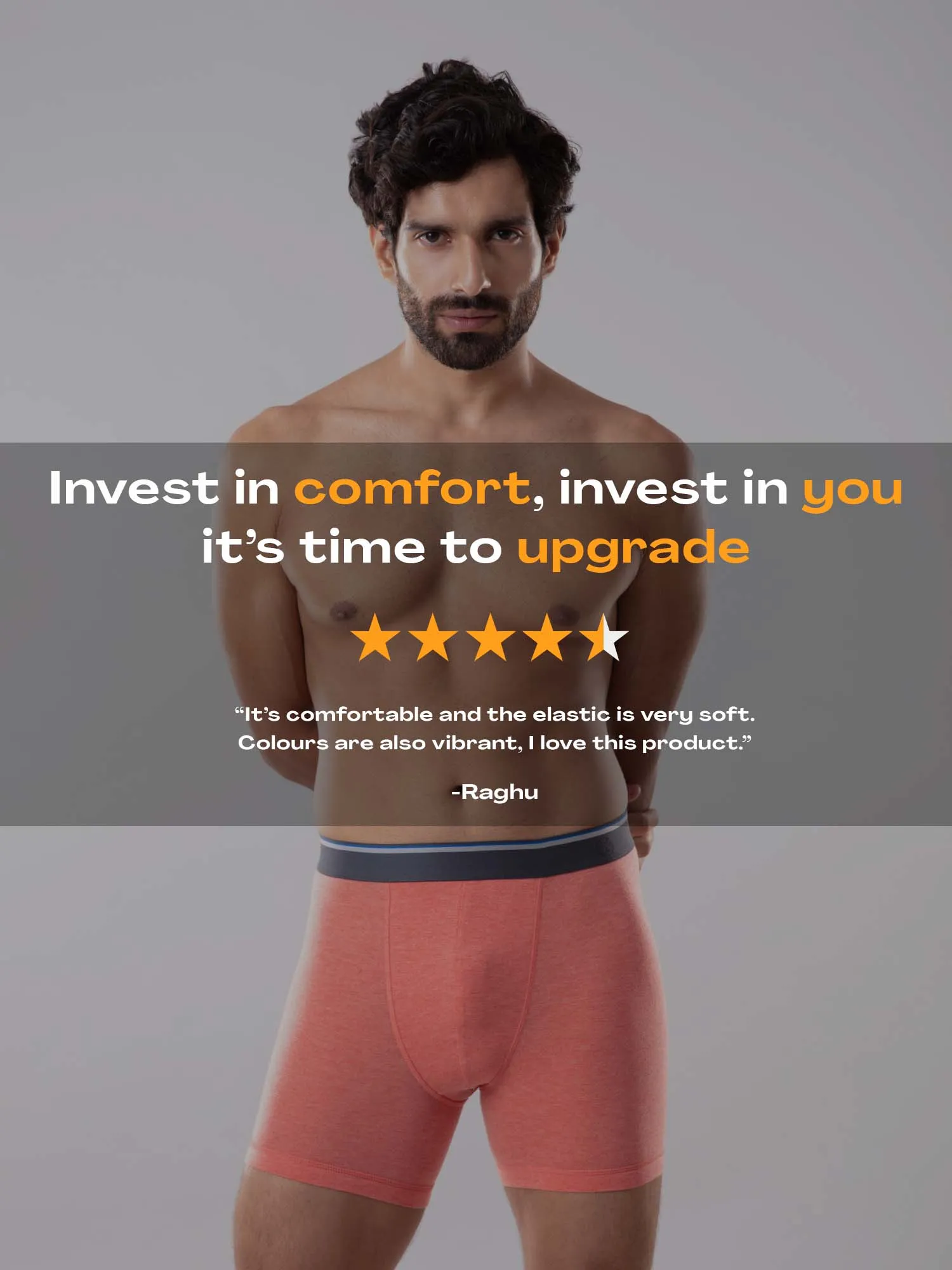 Ultra-Soft Tencel Boxer Brief - Orange Melange