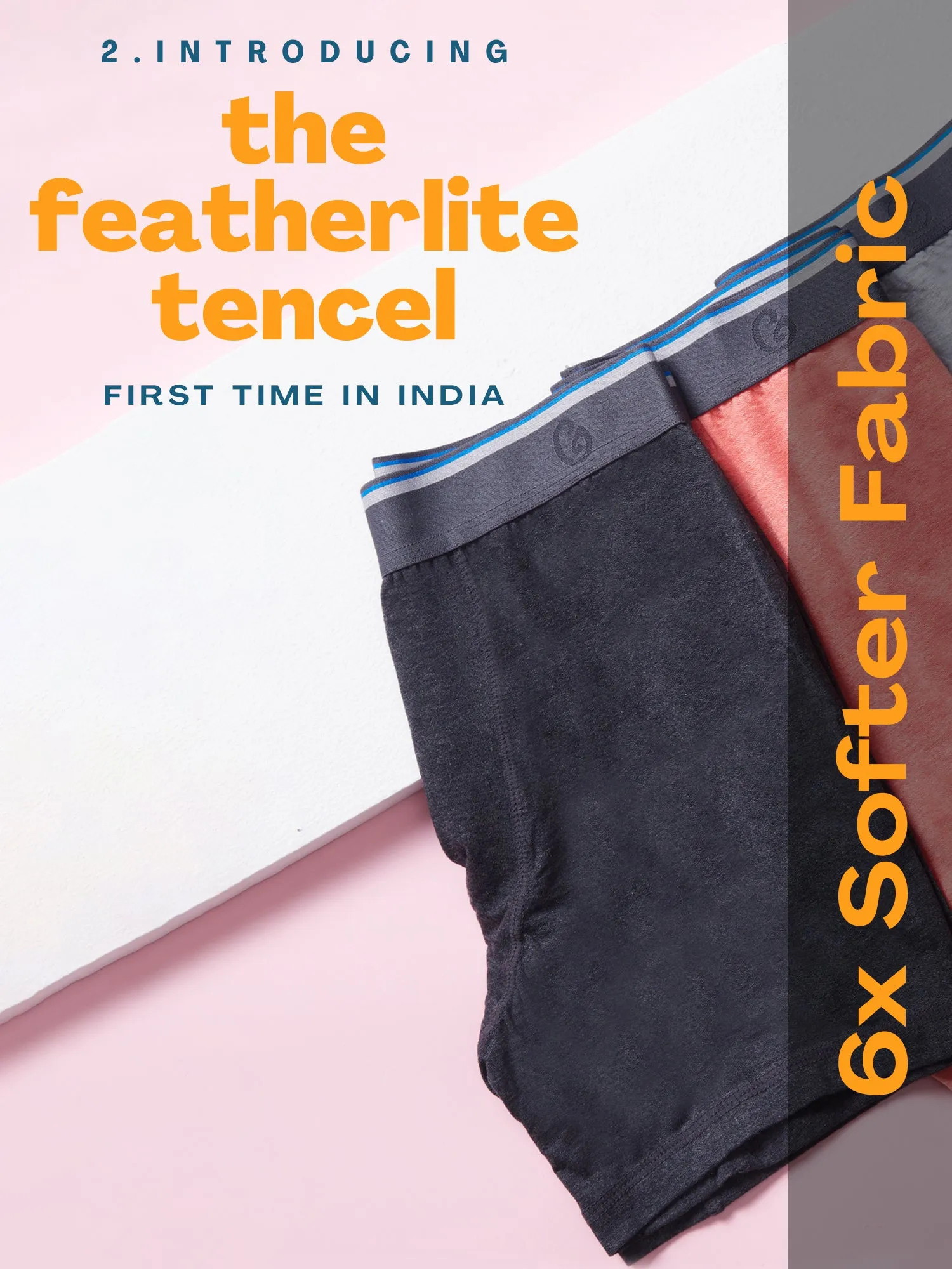 Ultra-Soft Tencel Boxer Brief - Orange Melange