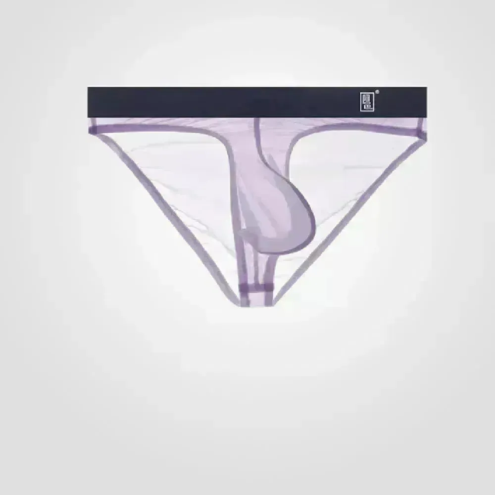 Underwear Men's Briefs Transparent Ice Silk Sexy Full Transparent Trendy Men's Personality Narrow Crotch Low Waist New