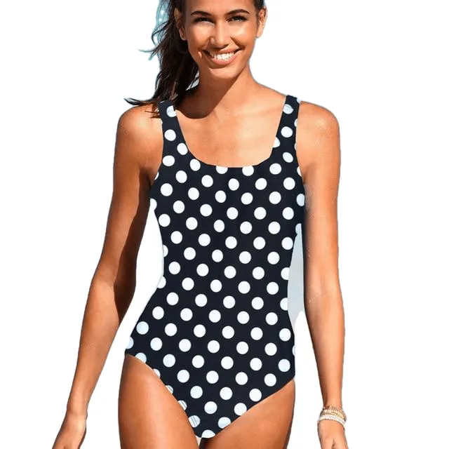 Vintage Sexy Female O-neck Cross-bandage Backless Monokini Swimsuit