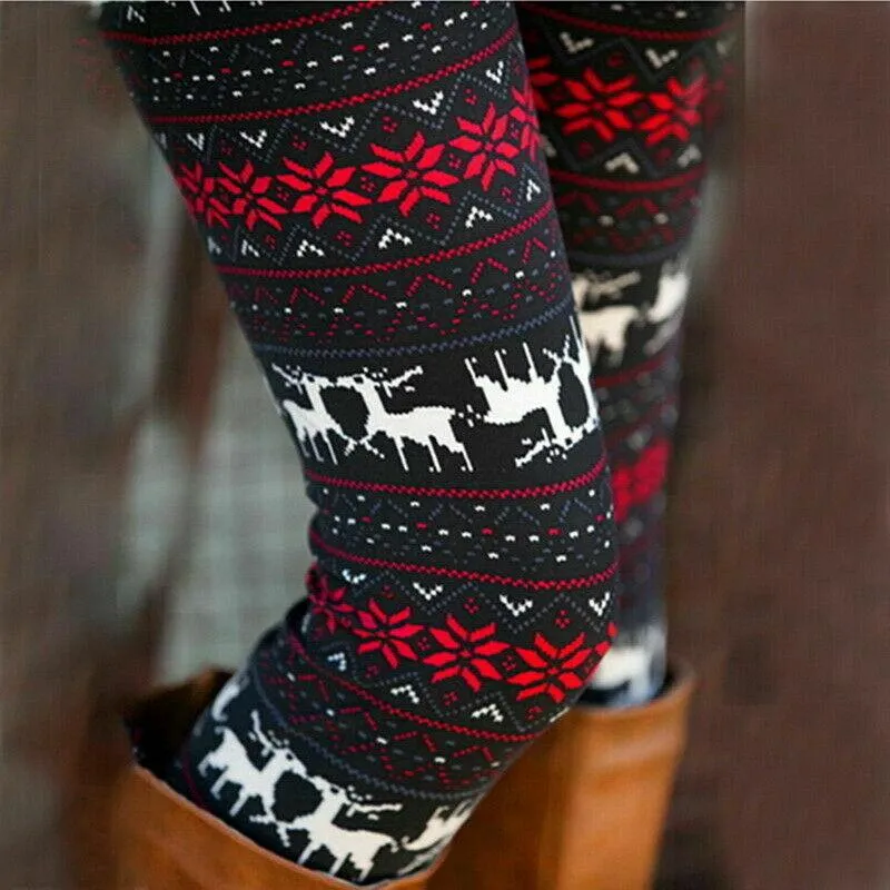 Womens High Waist Loungewear Christmas Leggings