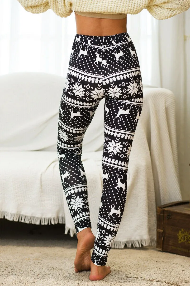 Womens High Waist Loungewear Christmas Leggings