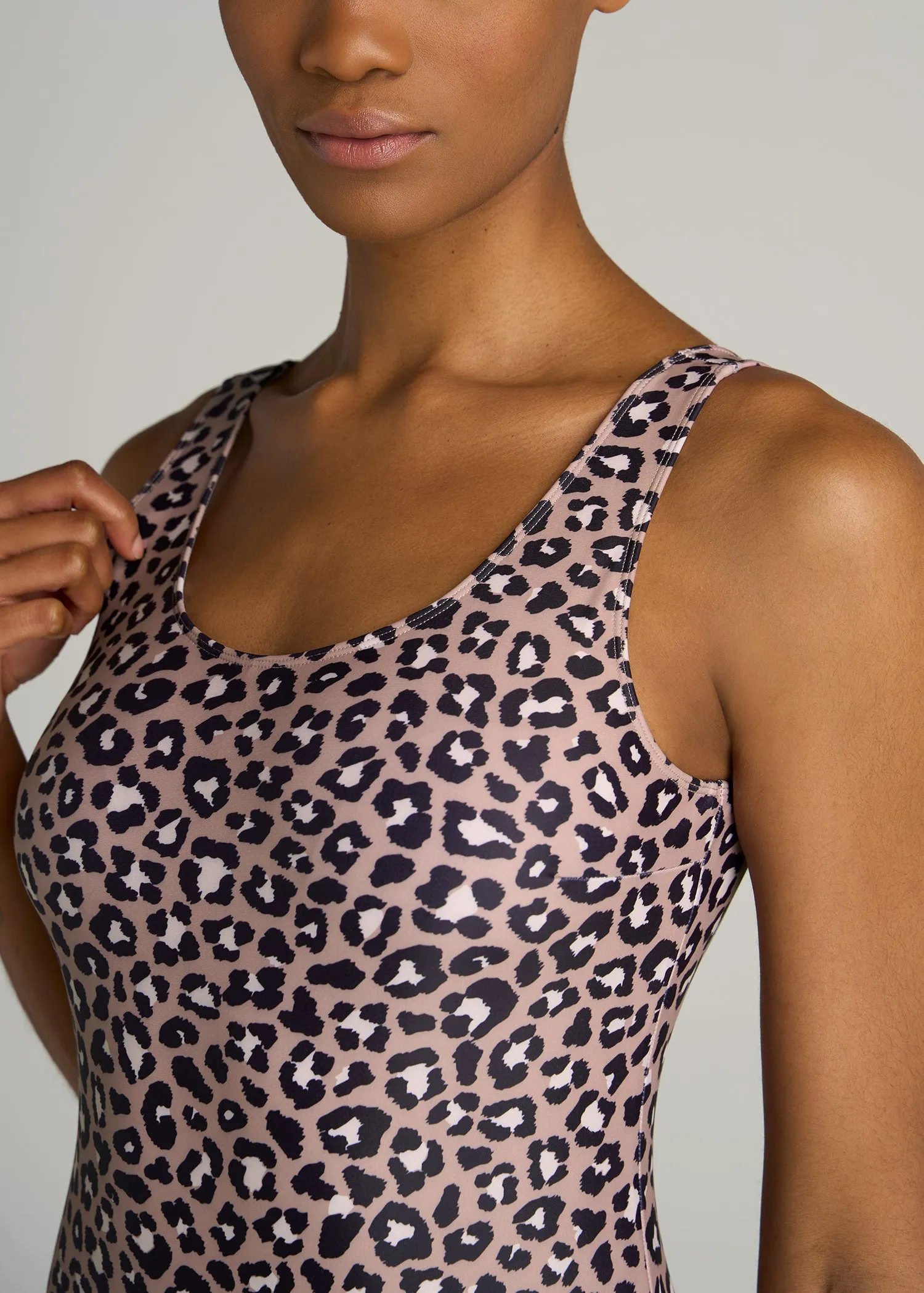 Women's Tall One-Piece Swimsuit in Leopard Print