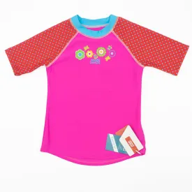 Zoggs Girls Pink Rash Vest